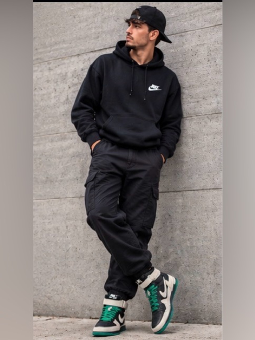 ✴️New✴️Nike Air Force 1 High Top Sneakers in Black & Green (Custom Made)